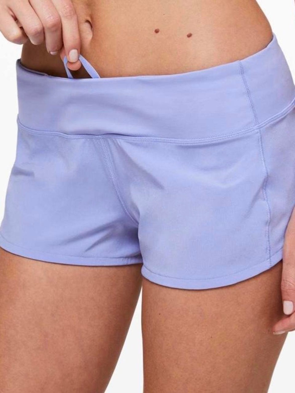 Lululemon “speed up” Shorts
 - Hydrangea Blue